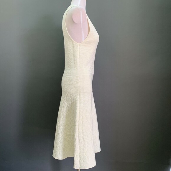 John & Jenn Women's Dress Large Ivory Textured Sleeveless V-Neck - Picture 5 of 8